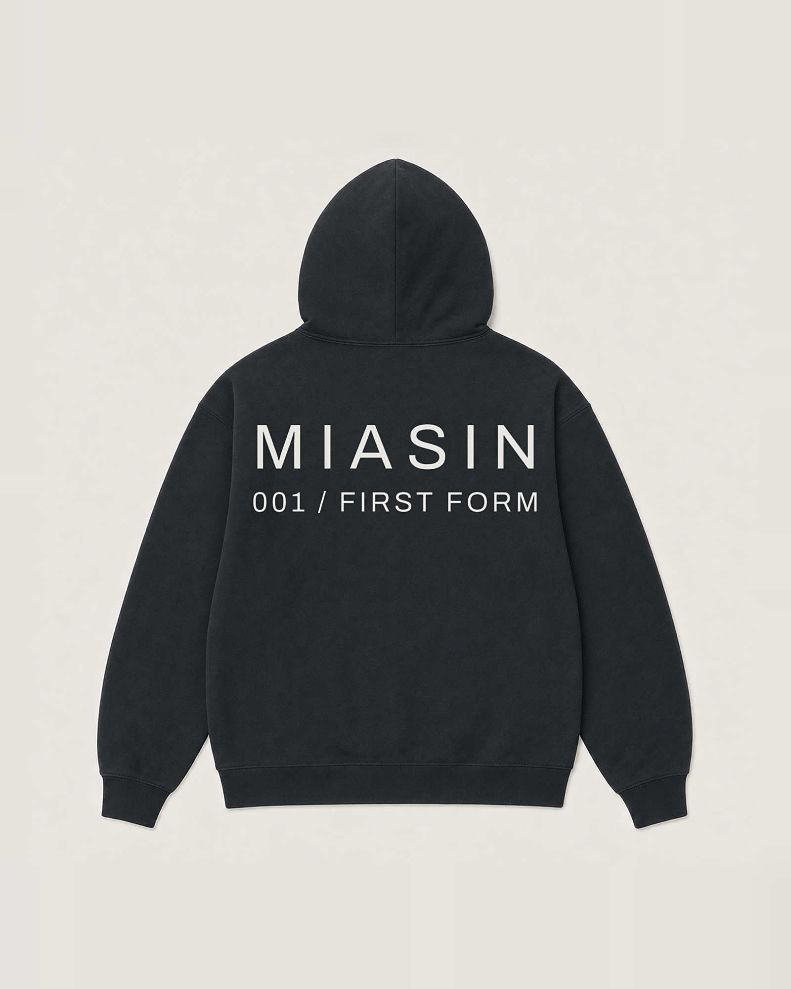 HOOD 01 — Heavyweight Hoodie — Black, back