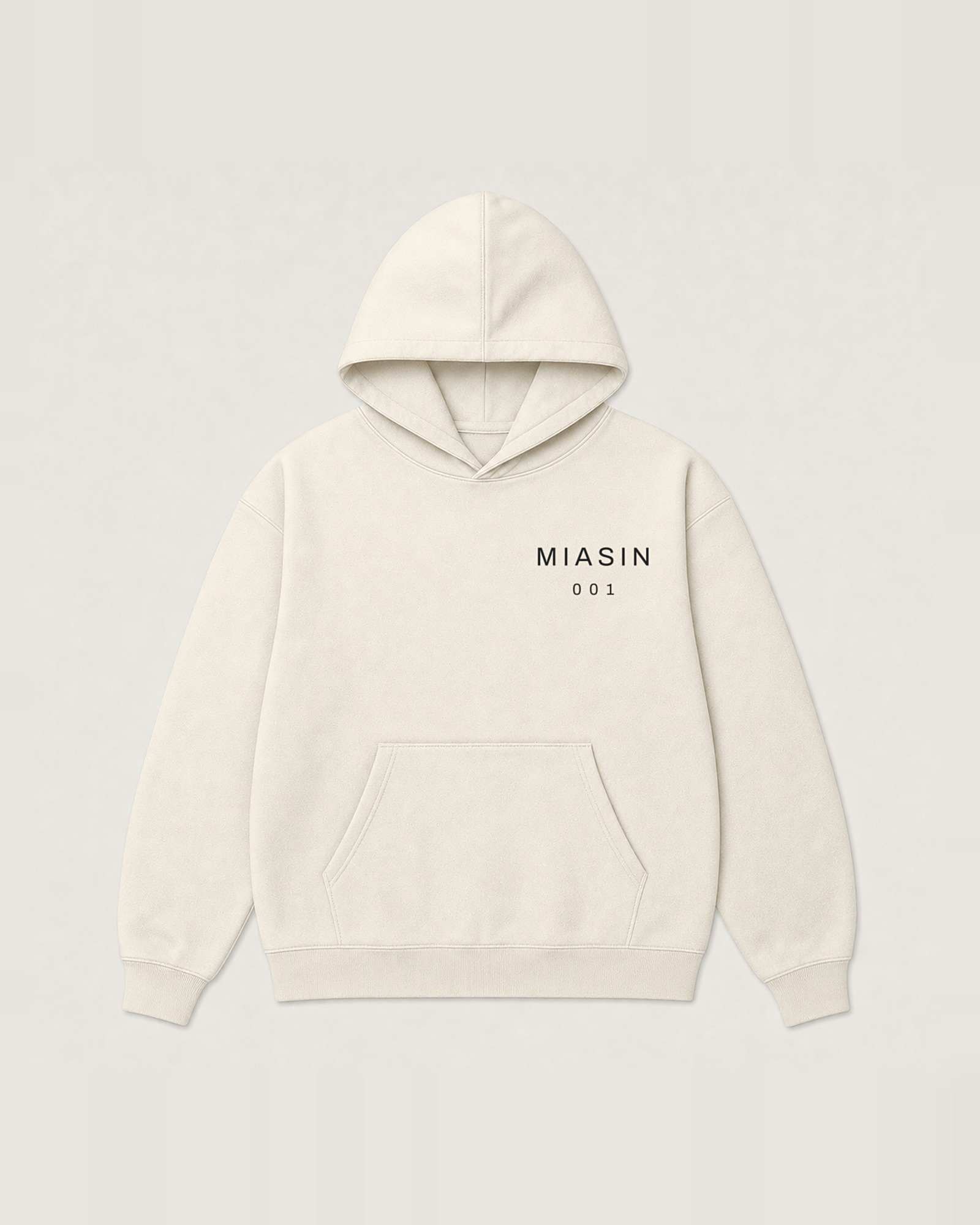 HOOD 01 — Heavyweight Hoodie — Bone, front