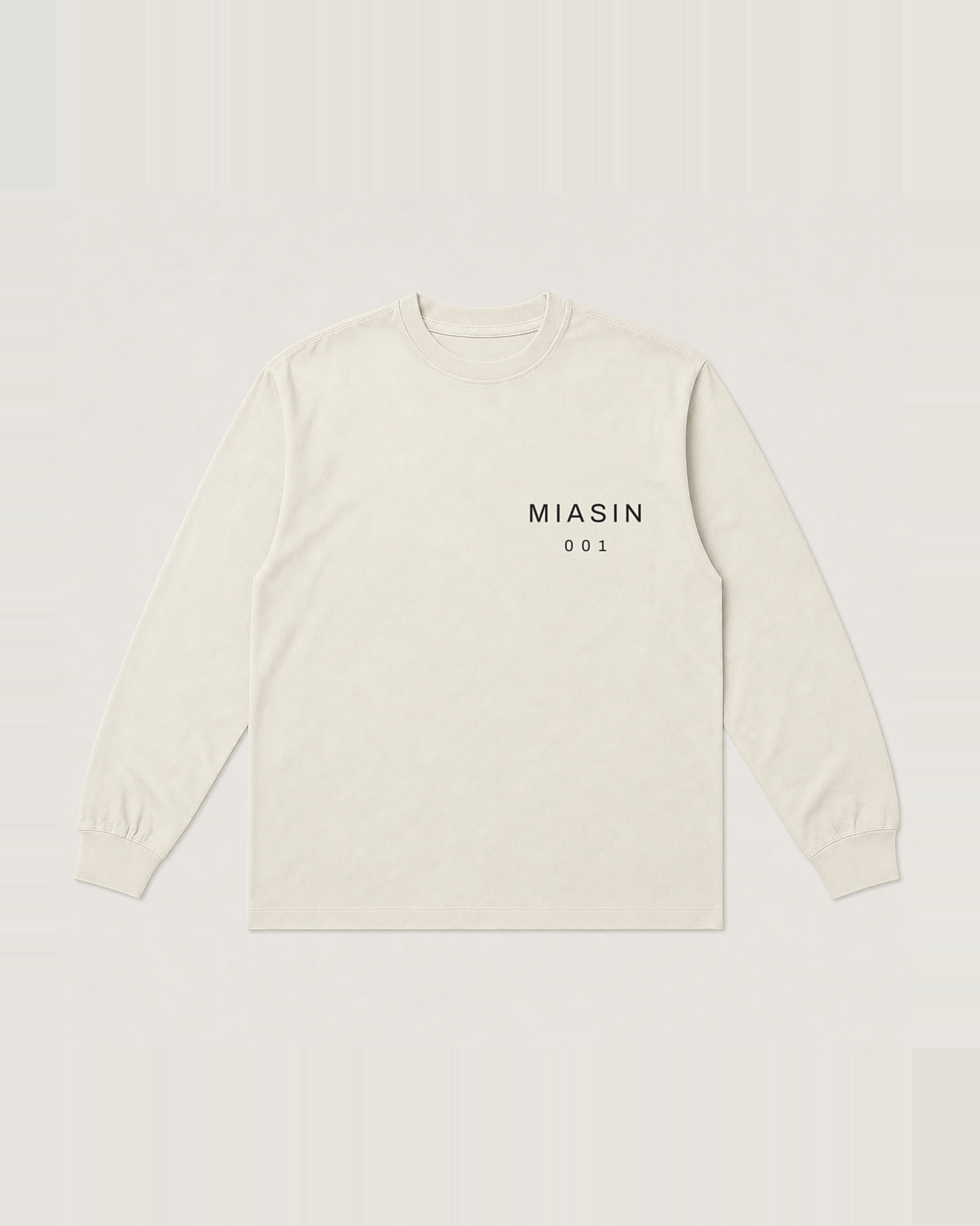 LS 001 — Long Sleeve — Bone, front