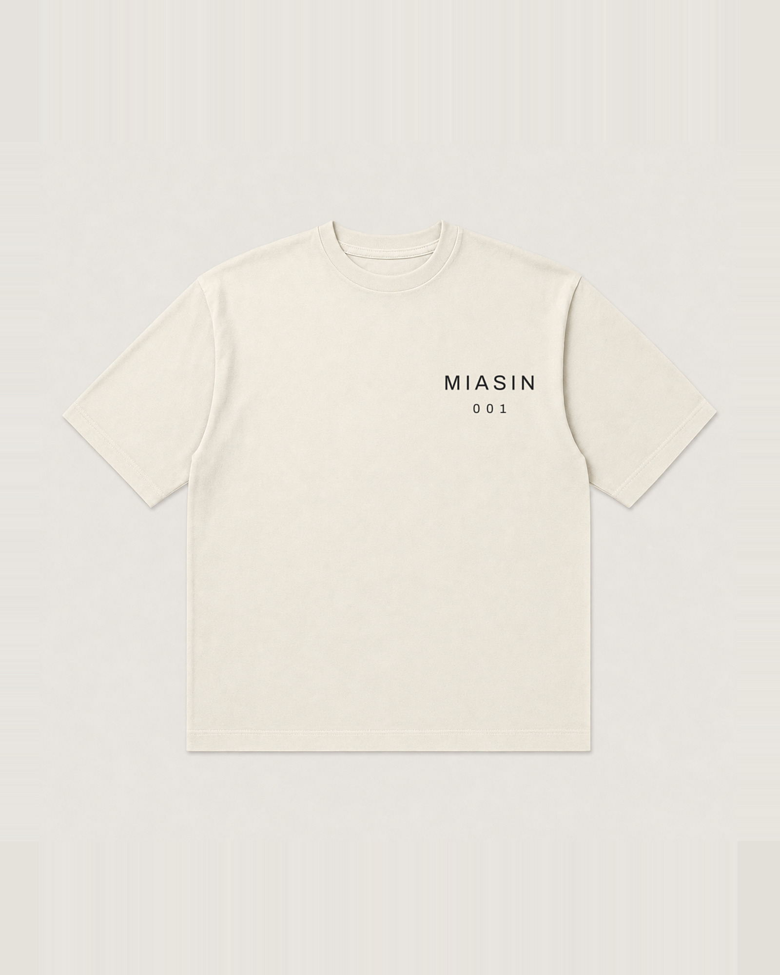 TEE 01 — Box Tee — Bone, front