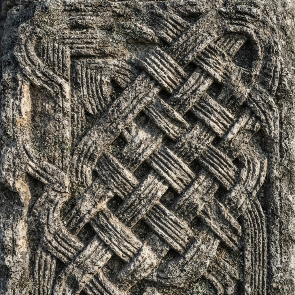 Weathered carved stone surface, a reference for the MIASIN chapters